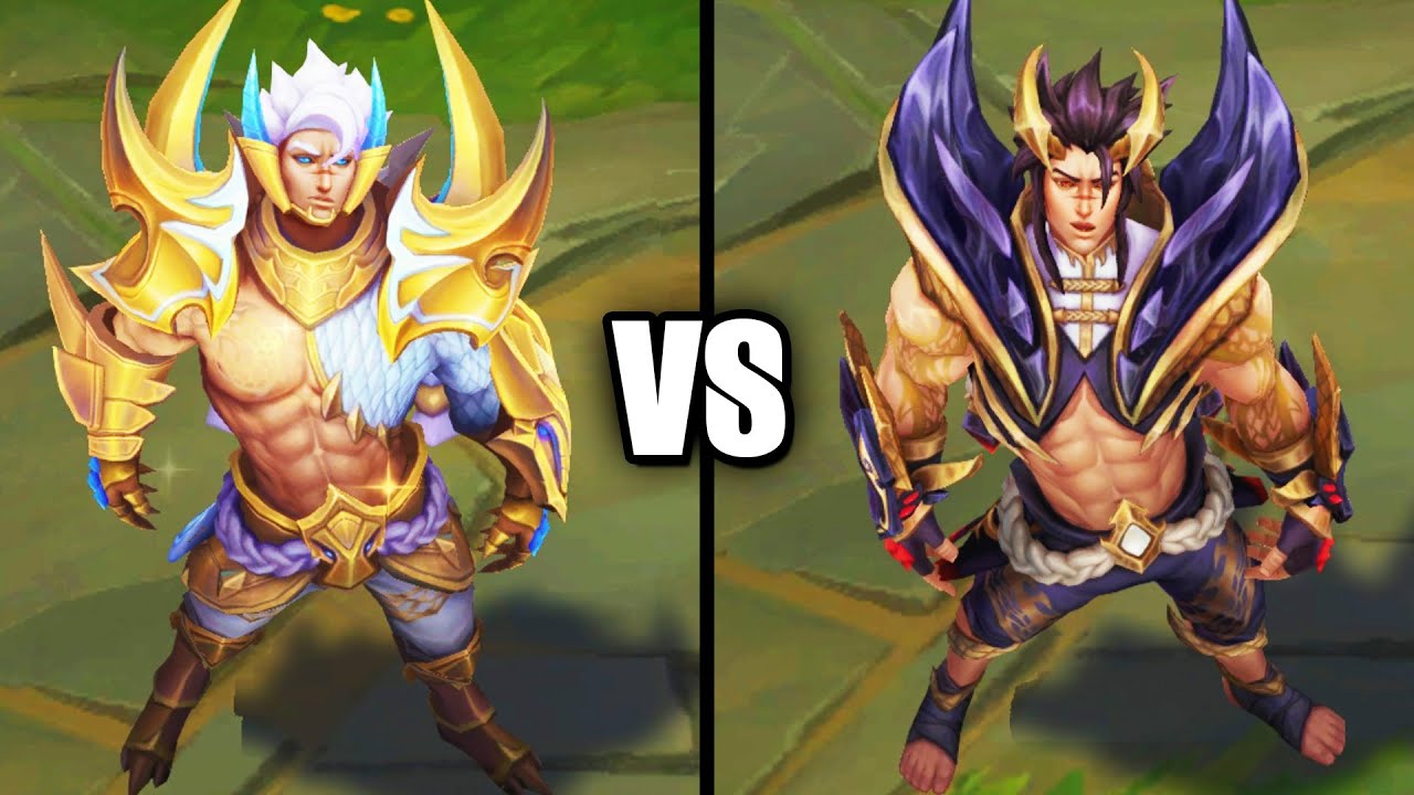 Obsidian Dragon Sett vs Prestige Obsidian Dragon Sett Skins Comparison (League of Legends)