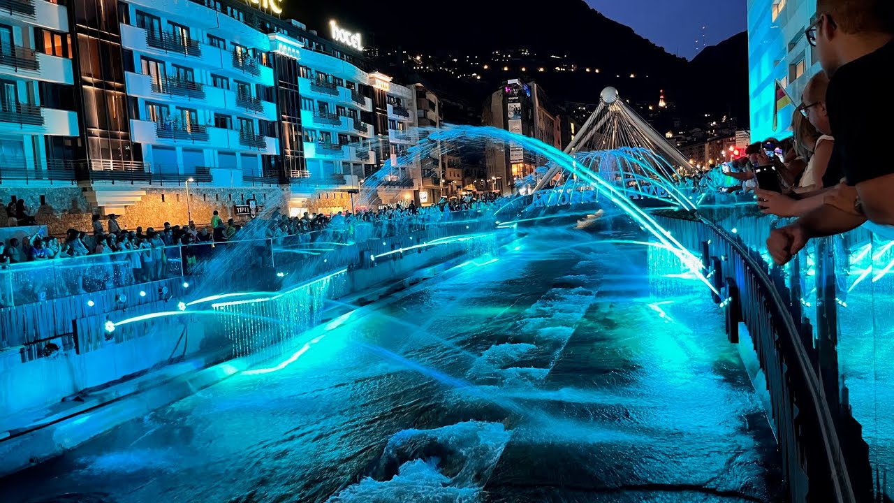 Os de Civis y Andorra. Espectáculo luz y agua.