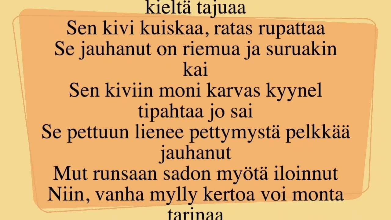 Vanhan myllyn taru