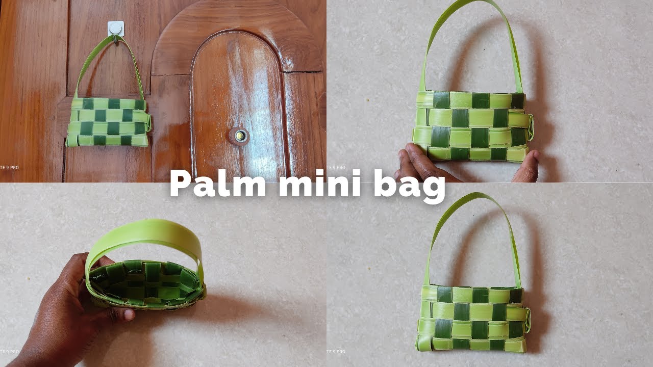How to make palm leaf mini bag // palm leaf bag // palm leaf craft// video in tamil 🌿🙏🙏