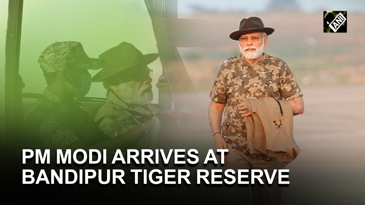 Karnataka: PM Modi arrives at Bandipur Tiger Reserve to launch the International Big Cats Alliance