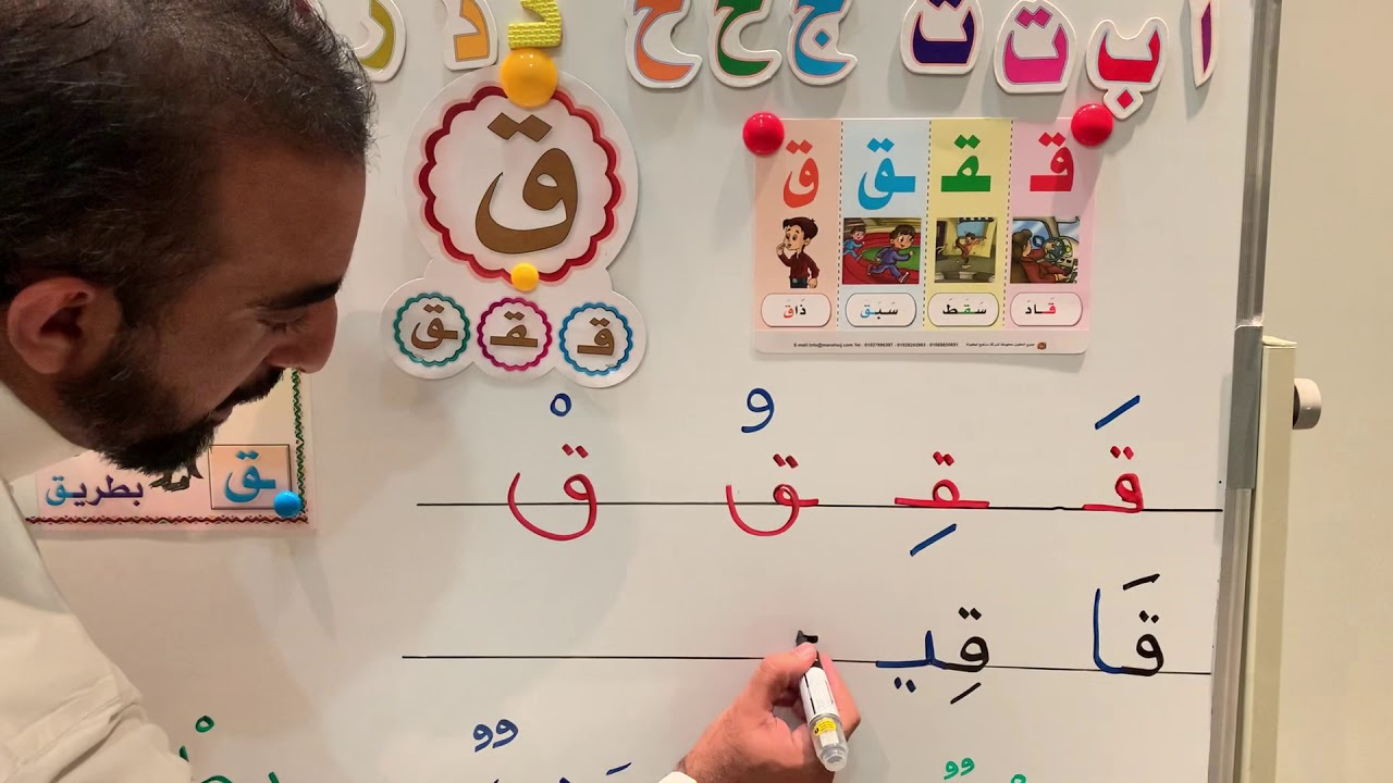 شرح حرف الـ ( ق ) بالصوت القصير و الصوت الطويل و أشكال الحرف .