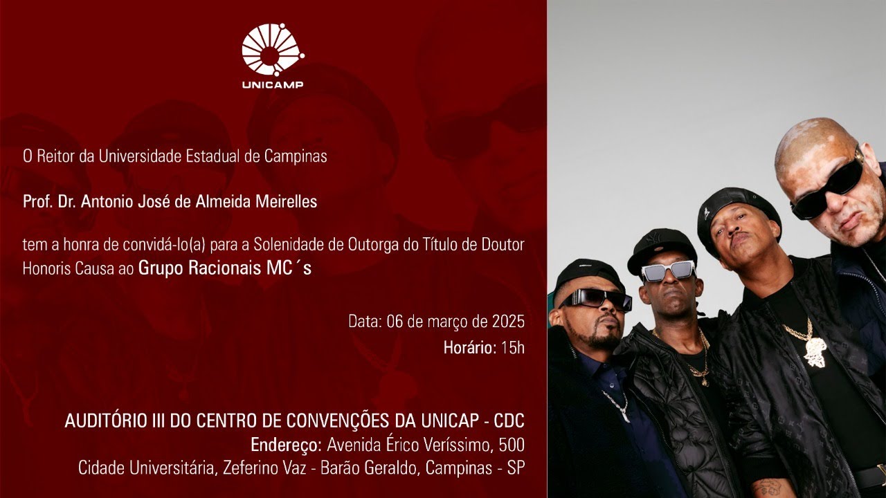 Entrega do título de Doutor Honoris Causa aos Racionais