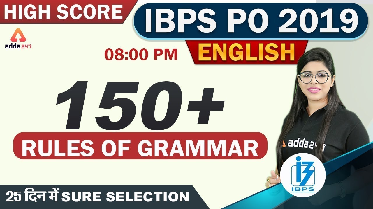 IBPS PO 2019 | English | 150 Rules Of Grammar