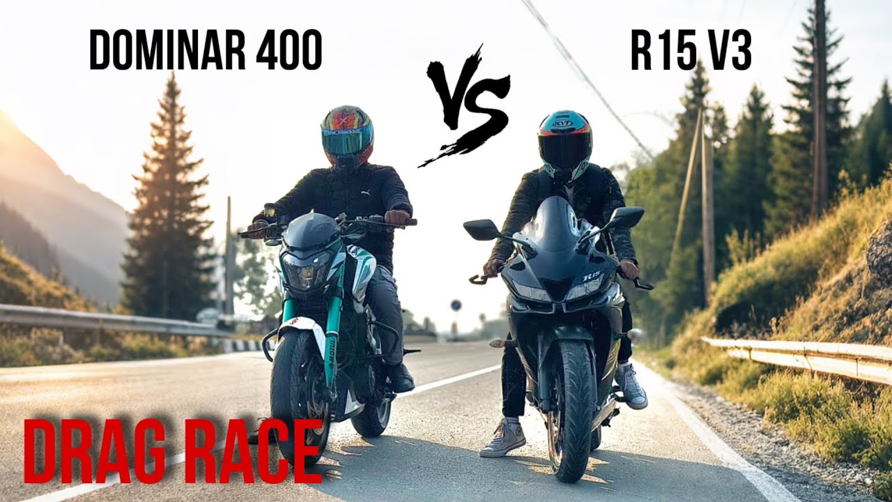 Drag Race Yamaha R15 v3 vs Dominar 400 🚀