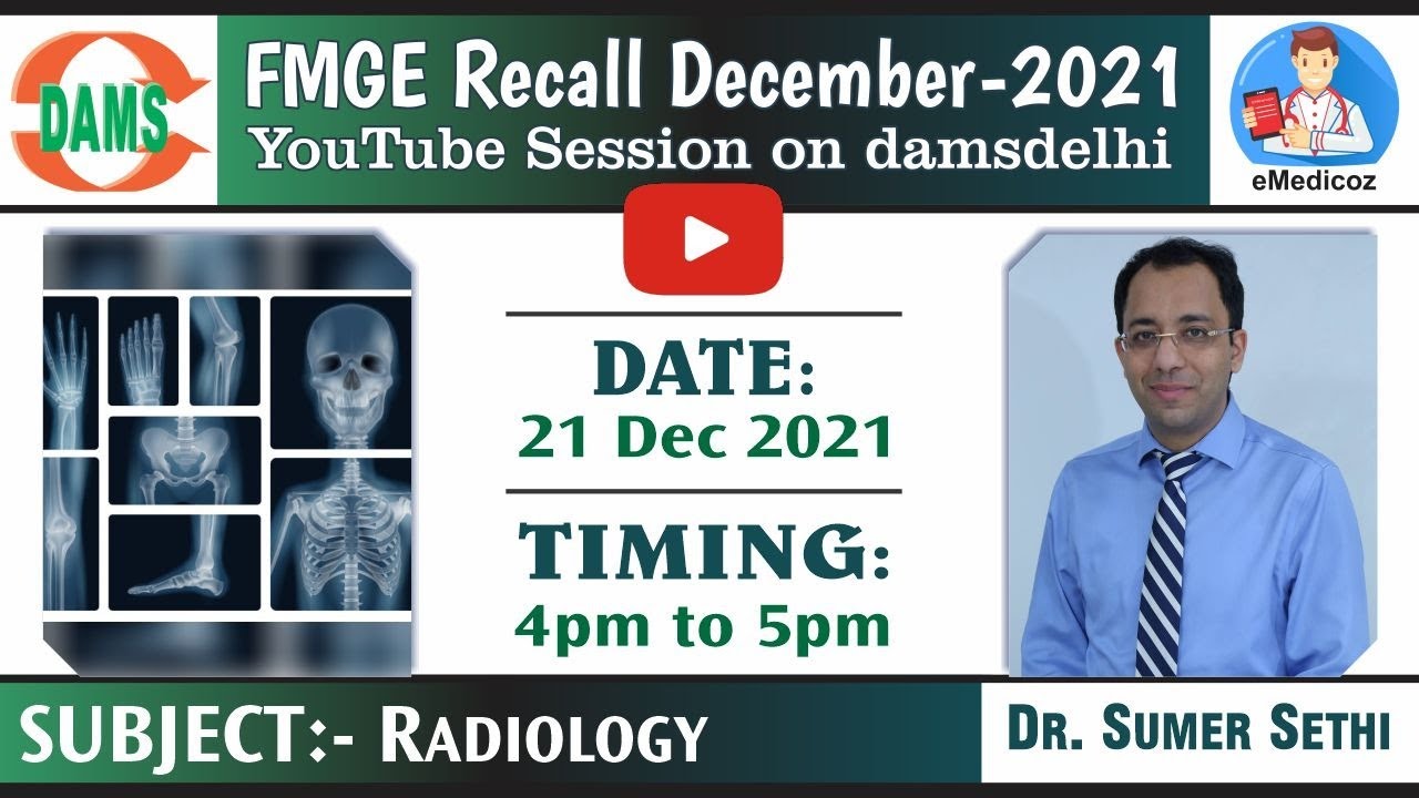 FMGE Dec 2021 Recall | Radiology || Dr Sumer Sethi