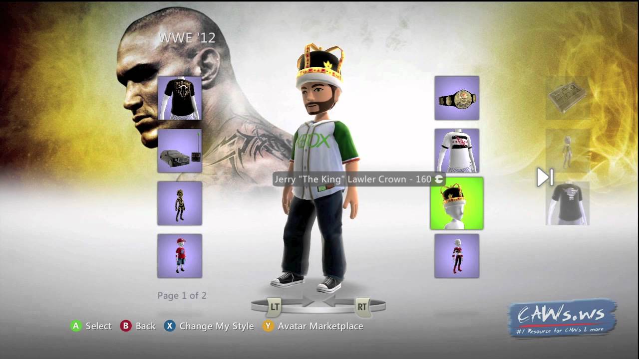 WWE 12 Xbox 360 Avatar Items