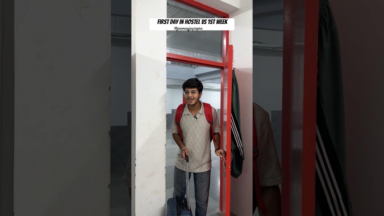 1st day in hostel 😂 vs 1st week  | #shorts