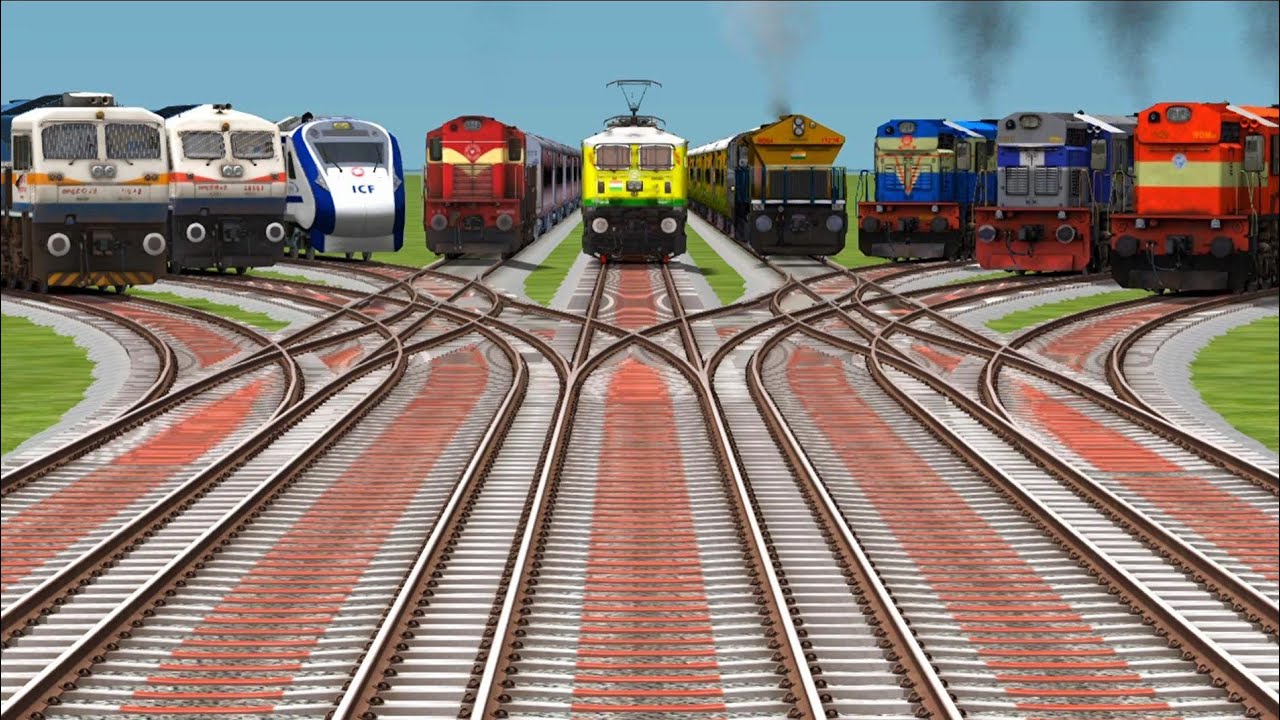 Indian Railways High Speed Train Crossing | Abhay_Train_Railroad | branched railgadi tracks