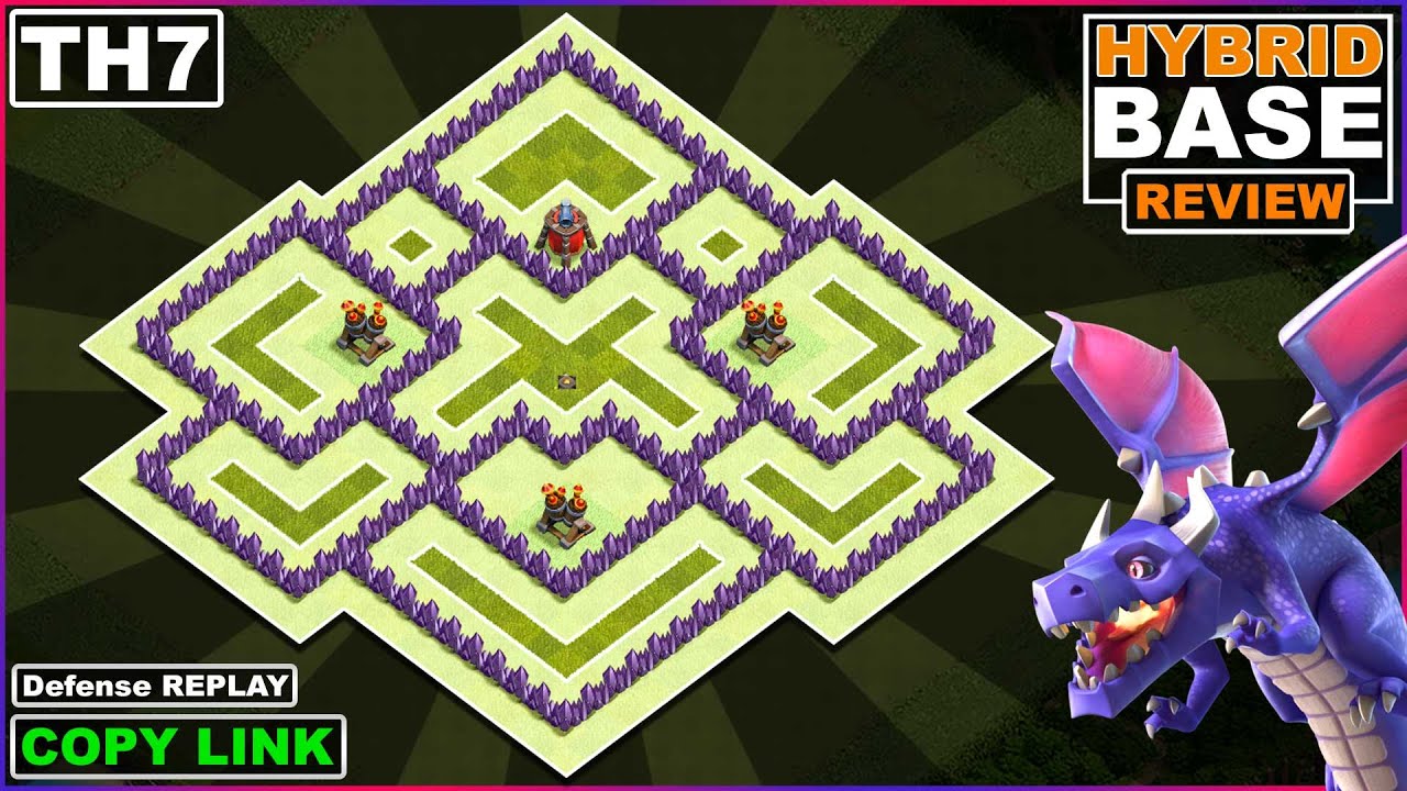 NEW BEST! TH7 HYBRID/TROPHY/FARMING Base 2022 | Town hall 7 Defense Base Copy Link - Clash of Clans