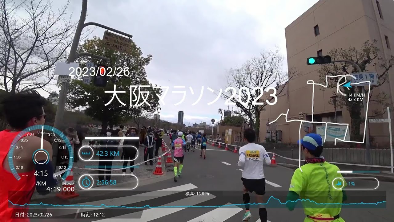 【大阪マラソン2023＠2023/02/26】全コースノーカット／ランナーズビュー (1080p60)