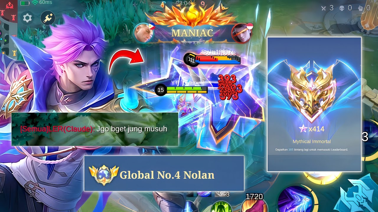 PAKAI HERO INI DIJAMIN IMORTAL DENGAN CEPAT!! TIPS ROTASI & COMBO NOLAN TERBARU