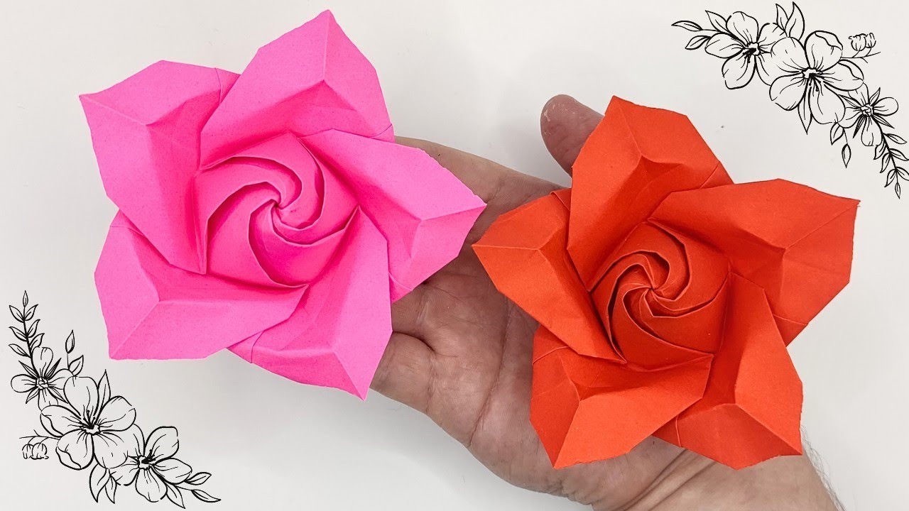 Origami ROSE flower 🌹 How to make a paper flowers
