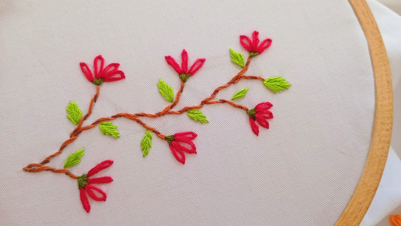 Simple Border Embroidery Design for Beginners #Easy #Embroidery Tutorial #beginner #daisysembroidery