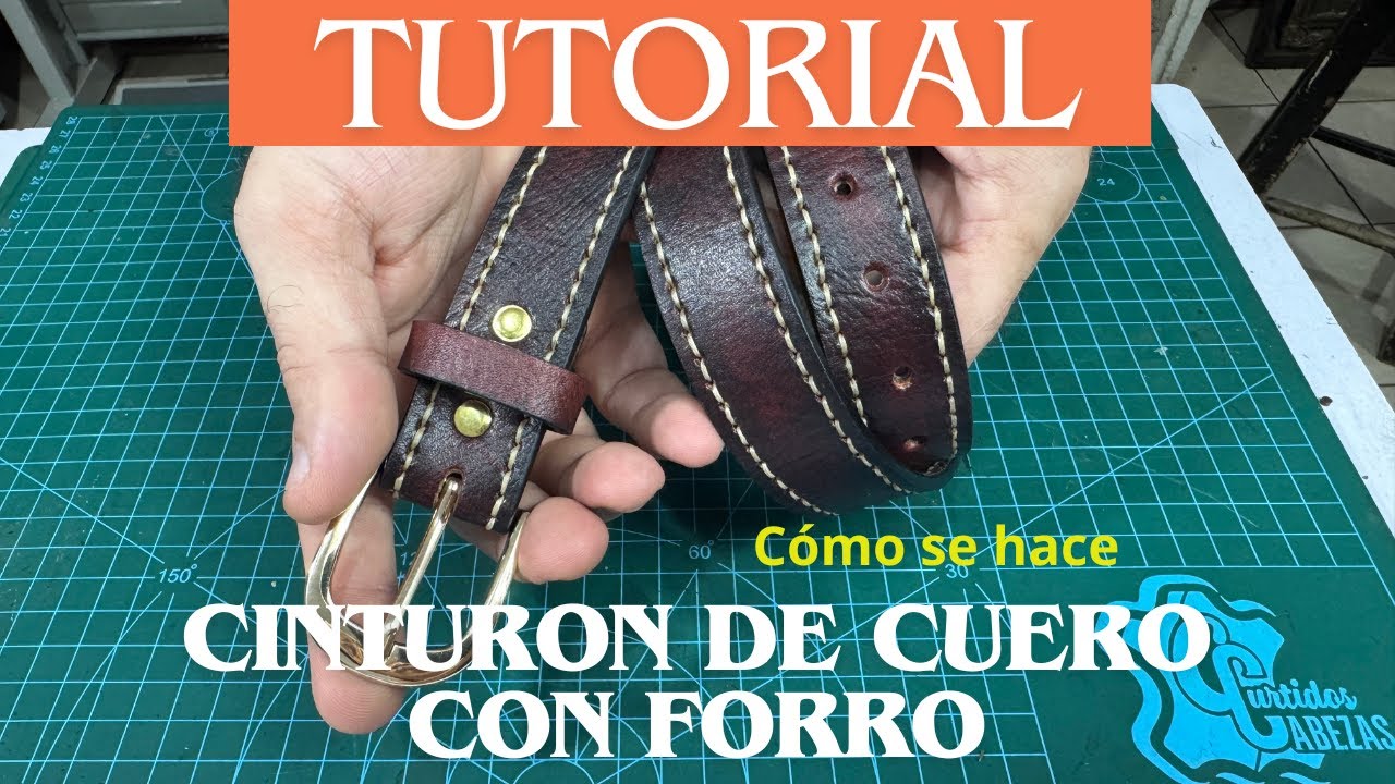 Cómo hacer un cinturón de cuero con forro paso a paso | Tutorial de marroquinería artesanal