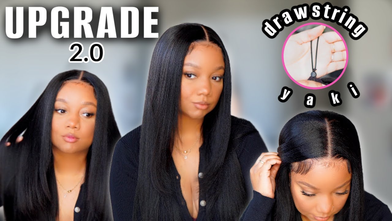 HONEST REVIEW🥰AFFORDABLE UPGRADE Yaki Straight Closure Wig | Pull & Go w/ Drawstring | Nadula Hair