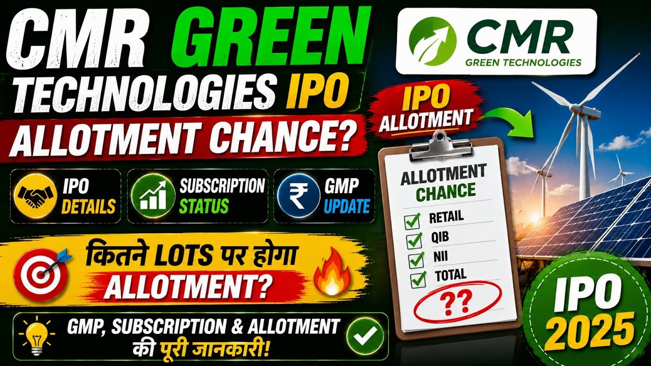 CMR Green Technologies IPO Allotment Chance 🔥 | GMP Today | Subscription Update | Apply or Not?