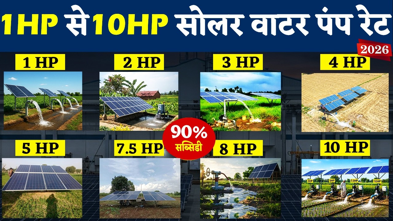 90% Solar Pump Subsidy 2026 | 3 hp to 10 hp solar pump price list | Solar pump yojana Apply Online