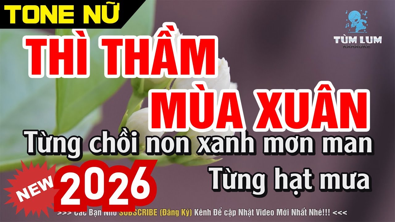 Thì Thầm Mùa Xuân Karaoke Tone Nữ [ Em ] Nhạc Sống Dễ Hát | Karaoke Tùm Lum