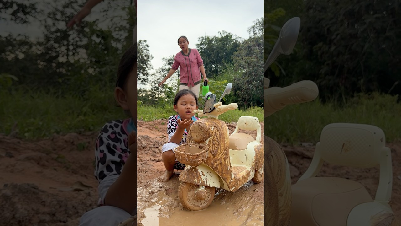Survival Skills: Single mom cleaning toy with water soap #camping #Outdoors #LifeHack #cleaning