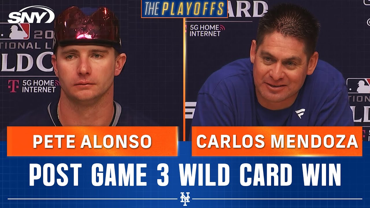 Pete Alonso and Carlos Mendoza reveal thoughts on thrilling Mets win in Wild Card series | SNY