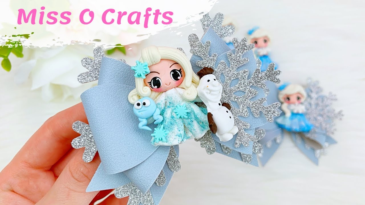 Frozen Princess Elsa Inspired Hair Bow // Snowflake Hair Bow Tutorial // Christmas Hair Bow DIY