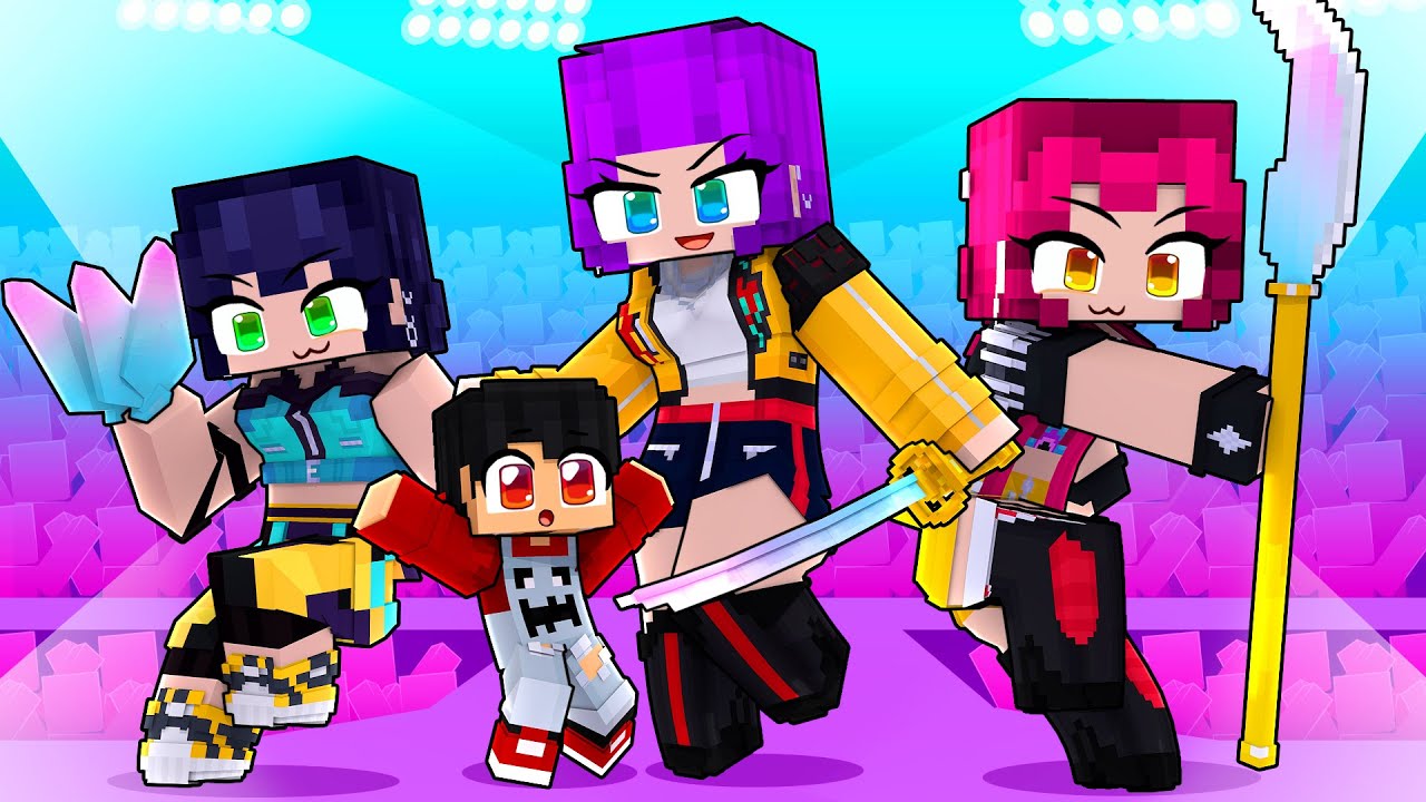 P3DRU foi adotado PELAS CAÇADORAS KPOP no Minecraft