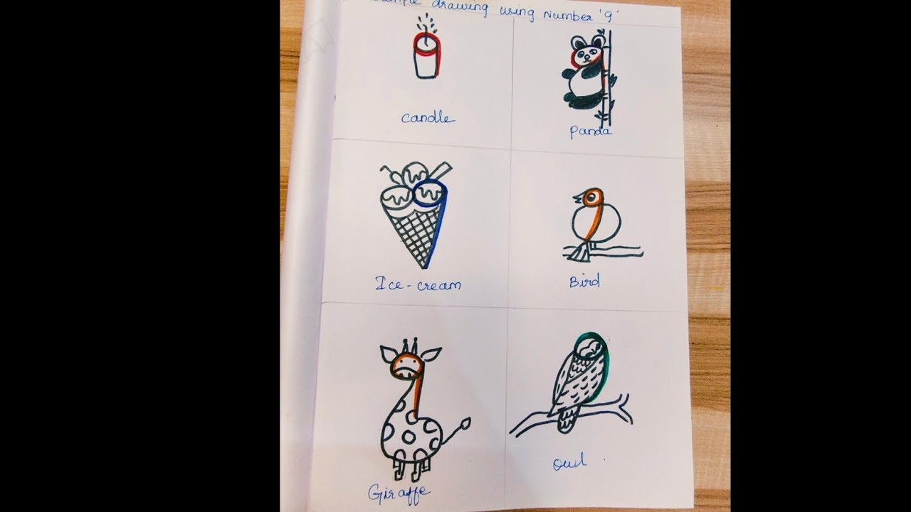 ✏️✍️Drawing using number 9✏️✍️