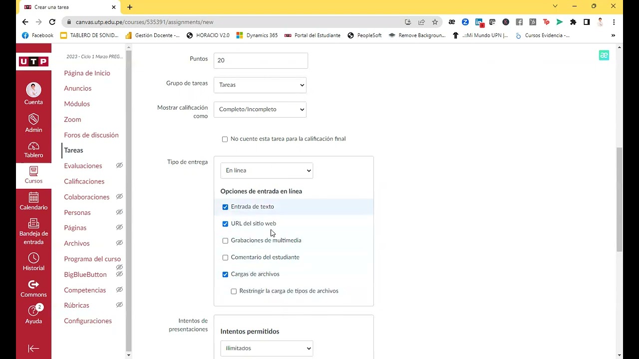 Cómo crear una Tarea en Canvas