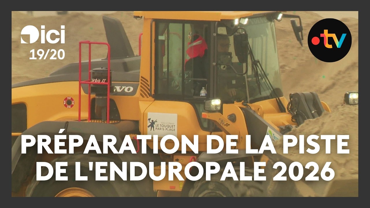 Préparation de la piste de l'Enduropale du Touquet 2026