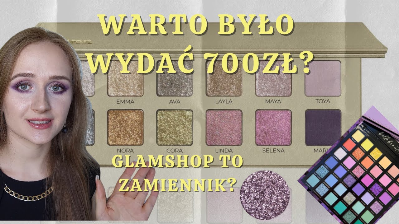 Test palety Minka - Adept vs Glamshop holo i kryształy | Swatche, porównanie, makijaż