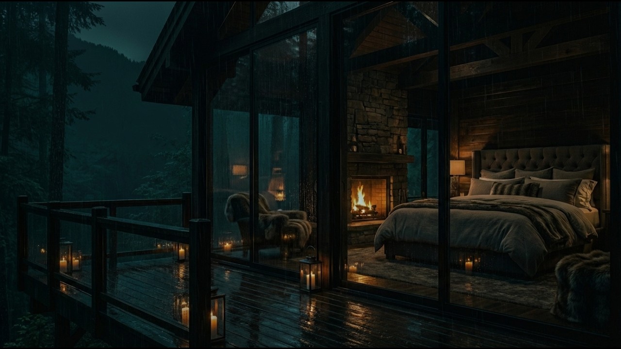 Steady Rain on Window + Gentle Piano  Study & Focus Background
