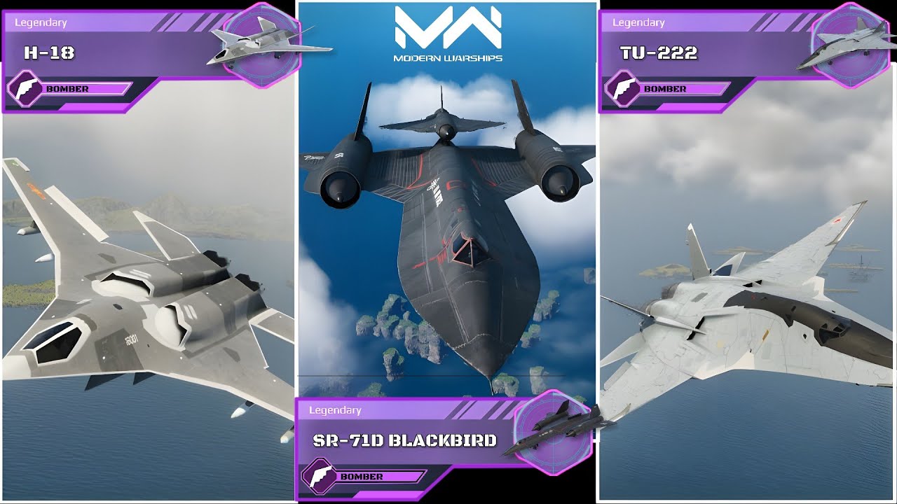 NEW Bomber SR-71D Blackbird VS TU-222 & H-18 | Legendary Bomber Comparison | Modern Warships
