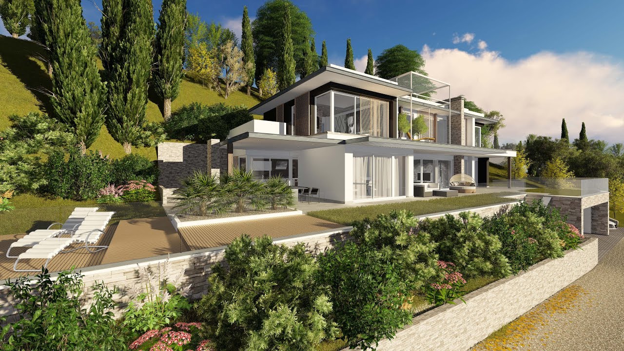 NUOVA VILLA DI LUSSO SUL LAGO DI GARDA!!! - Render Archicad, Lumion 3D (Prima Versione)
