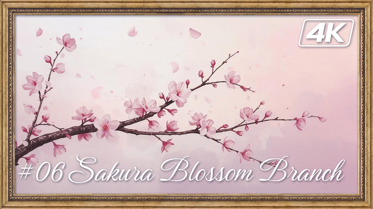 Timeless Florals #06 | Sakura Blossom Branch (Oil Painting) | 4K Art Wallpaper | 2 Hours