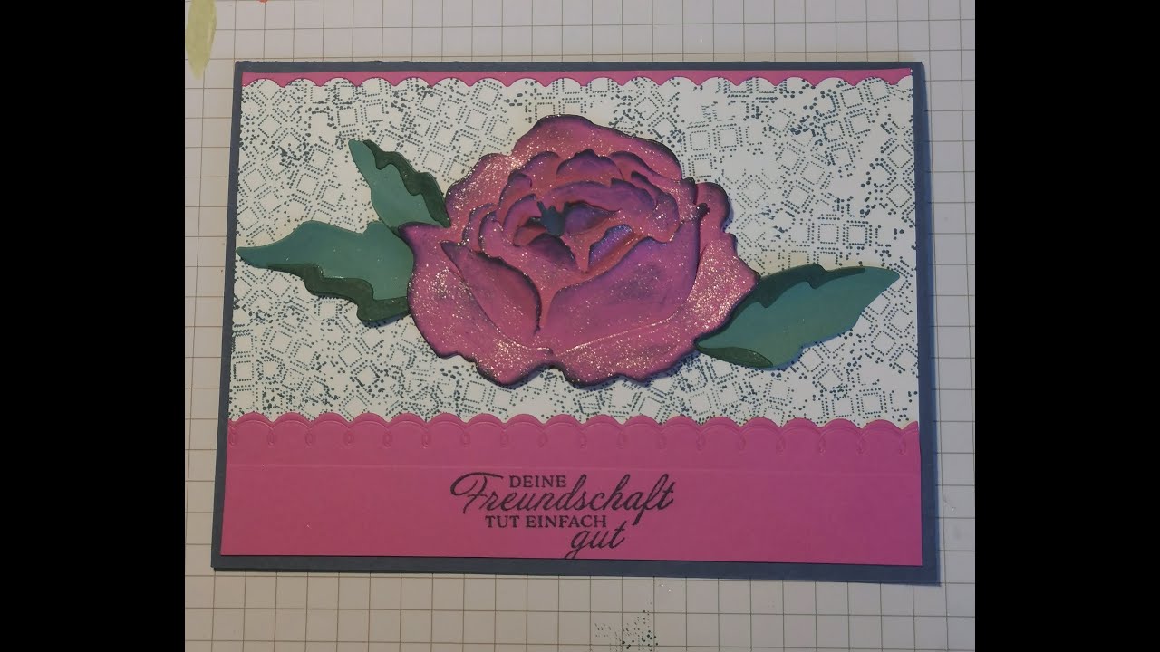 Karte mit 3D Blume mit dem Produktpaket Pfingstrosenpracht von Stampin Up