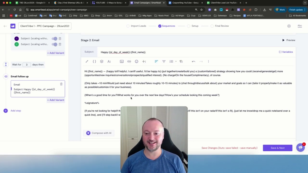 SmartLead Tutorial 2025 // Campaign Setup From Start To Finish