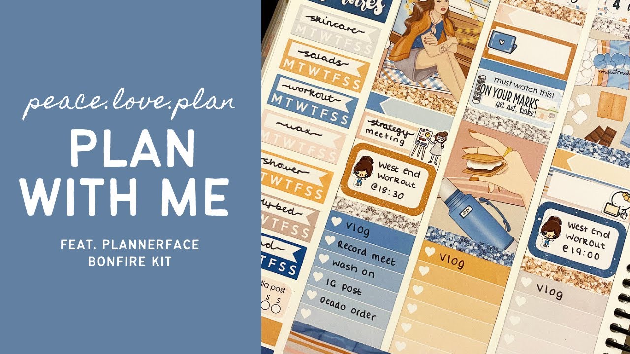 PLAN WITH ME | feat. Plannerface bonfire kit #ad