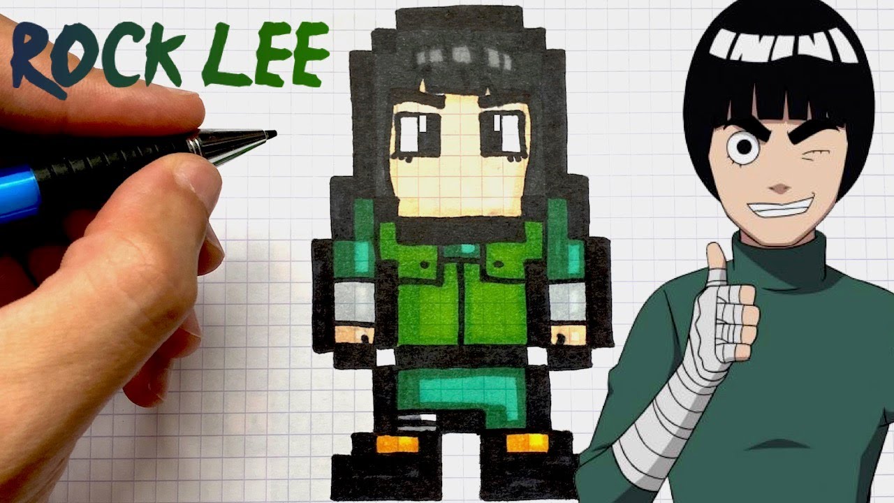 TUTO DESSIN ROCK LEE PIXEL ART NARUTO