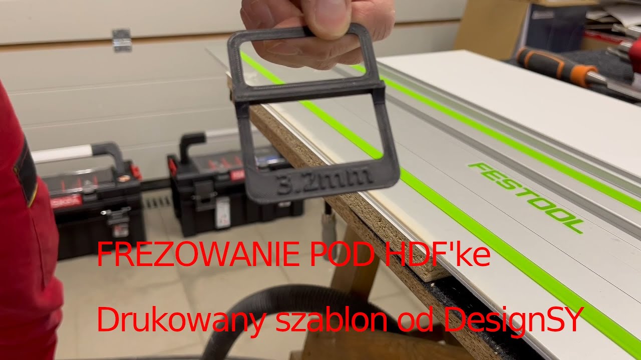 Przymiar/dystans z drukarki 3D do frezowania pod HDF z szyną bez trasowania