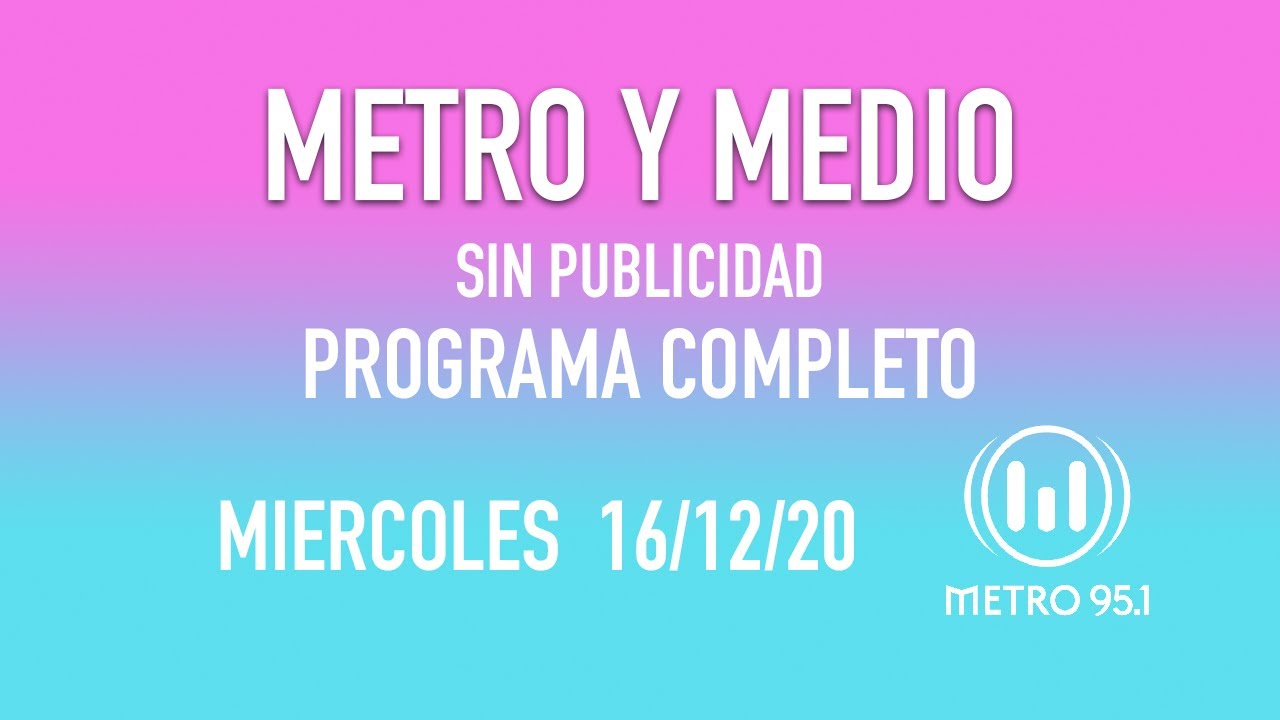 Metro y Medio [Miercoles 16/12/20] - Programa Completo - ANUNCIO DE DESPEDIDA