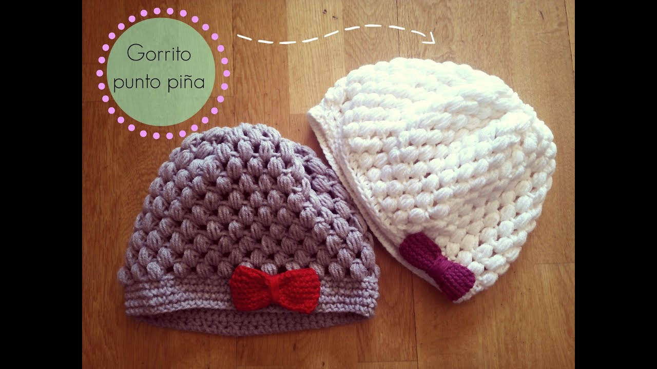 Gorro de ganchillo fácil punto piña - Crochet Hat Puff Stitch (Tutorial paso a paso)