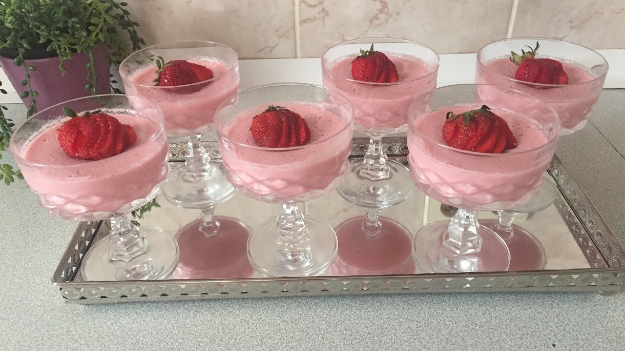 تحلية بالفريز (الفراولة) بدون جيلاتين روعة في المذاق سهلة و سريعة التحضير/dessert aux fraises 🍓 que