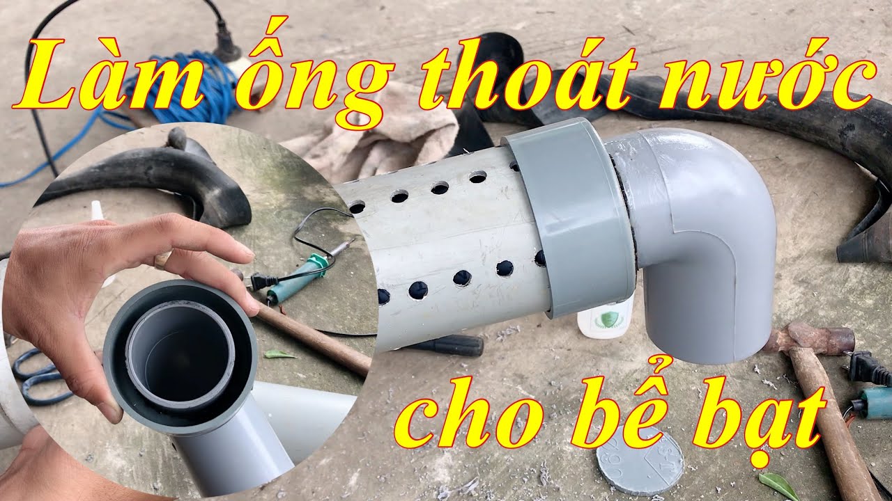 Chia sẻ cách làm ống thoát nước, ống chống tràn, căng lót bể bạt và cách đặt ống xả đáy cho bể nuôi