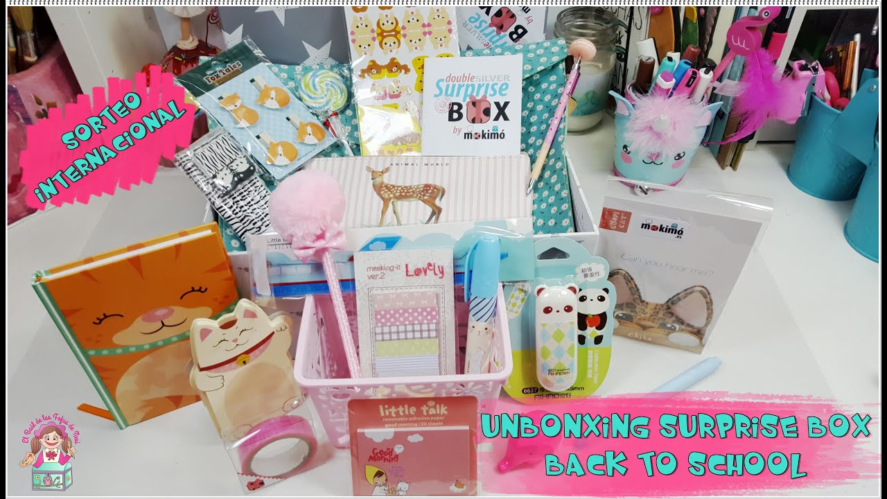 UNBOXING Y SORTEO INTERNACIONAL CAJA SORPRESA PAPELERÍA KAWAII MOKIMÓ