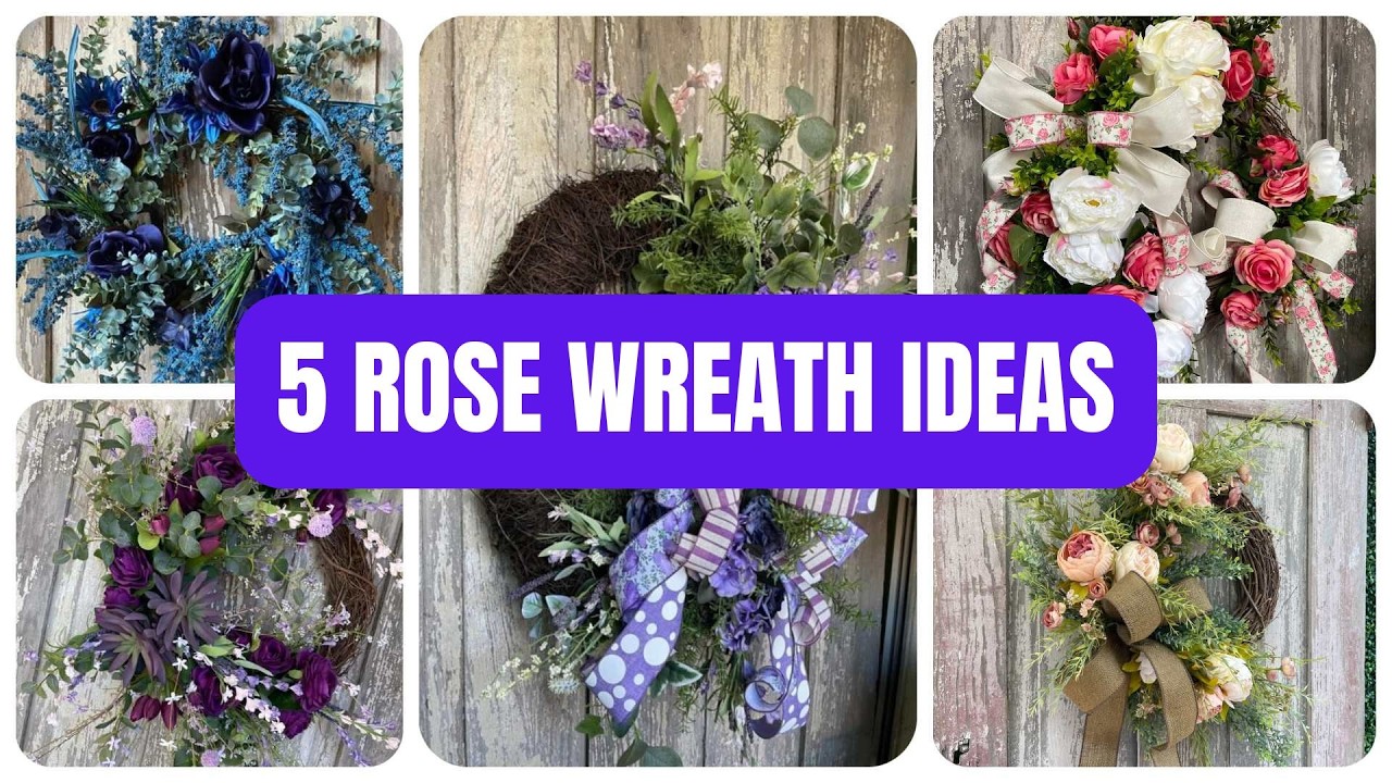 DIY Rose Wreath Ideas Compilation | 5 Beautiful Floral Front Door Wreath Tutorials