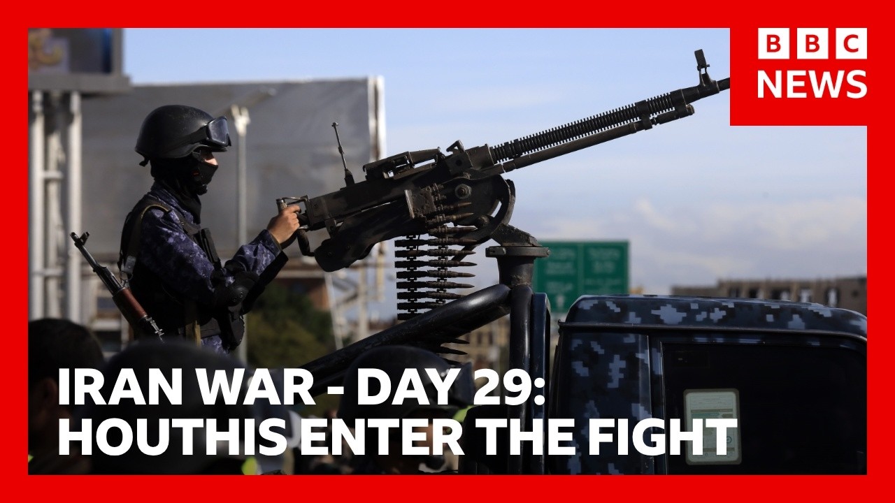 Houthis launch first attack on Israel as war enters second month | BBC News