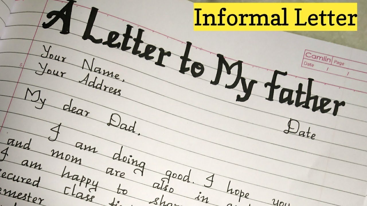 Write an informal letter to your father//Informal letter writing//letter writing//Handwriting