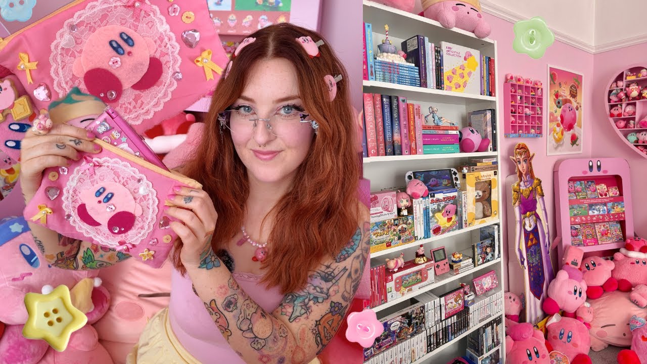 Making a Kirby 3DS pouch ｡°✩ Decorating my Kirby games room + IKEA bookshelf & boot sale haul vlog
