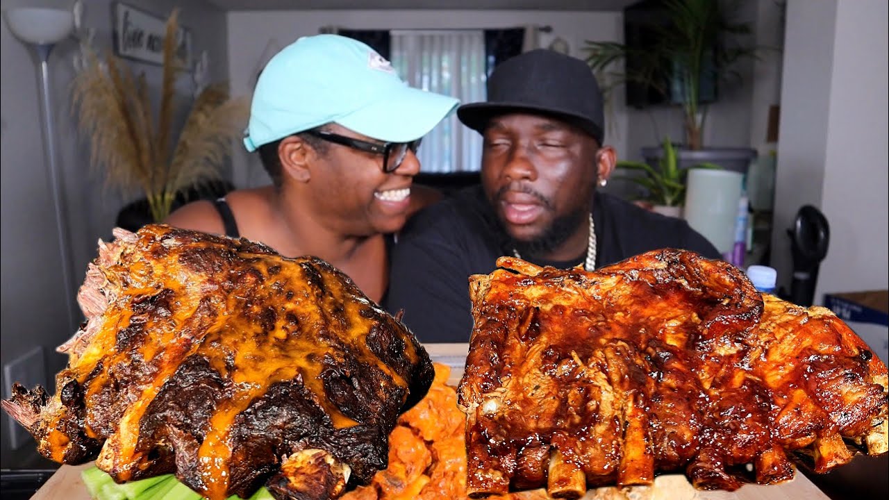 BBQ BEEF RIBS VS. PORK RIBS| MUKBANG EATING SHOW!